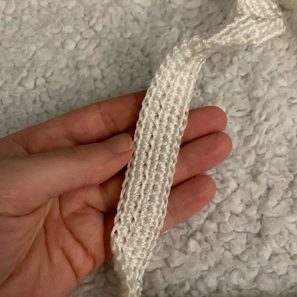 White / Pearly Colored Mini Crochet and Sequin Bag - Picture 9 of 15